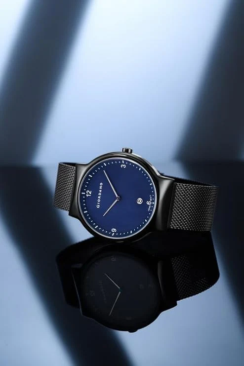 Giordano Analog Casual Round dial Wrist Watch for Men with mesh Metal Strap and Date Window | GZ-50057-22 - Image 3