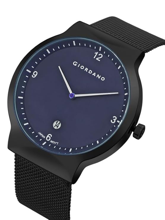Giordano Analog Casual Round dial Wrist Watch for Men with mesh Metal Strap and Date Window | GZ-50057-22 - Image 5