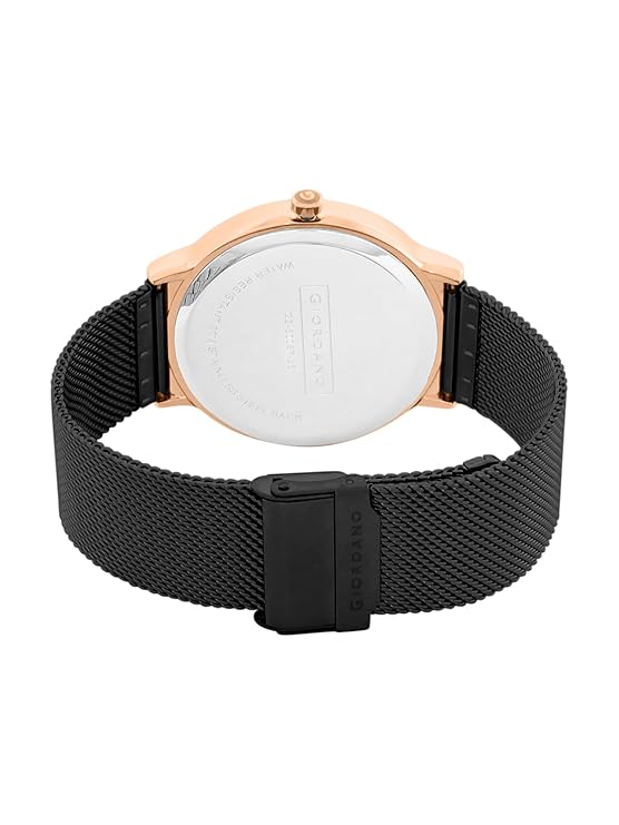 Giordano Analog Casual Round dial Wrist Watch for Men with mesh Metal Strap and Date Window | GZ-50057-33 - Image 7