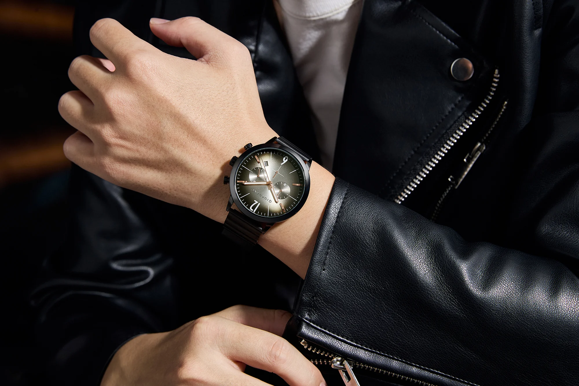 Giordano Analog Chronograph Watch for Men - Stainless Steel Case & strap| Modern Casual & Formal Wristwatch with Date | GZ-50153-11 - Image 2
