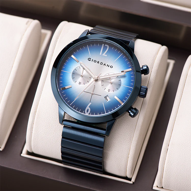 Giordano Analog Chronograph Watch for Men - Stainless Steel Case & strap| Modern Casual & Formal Wristwatch with Date | GZ-50153-44 - Image 4