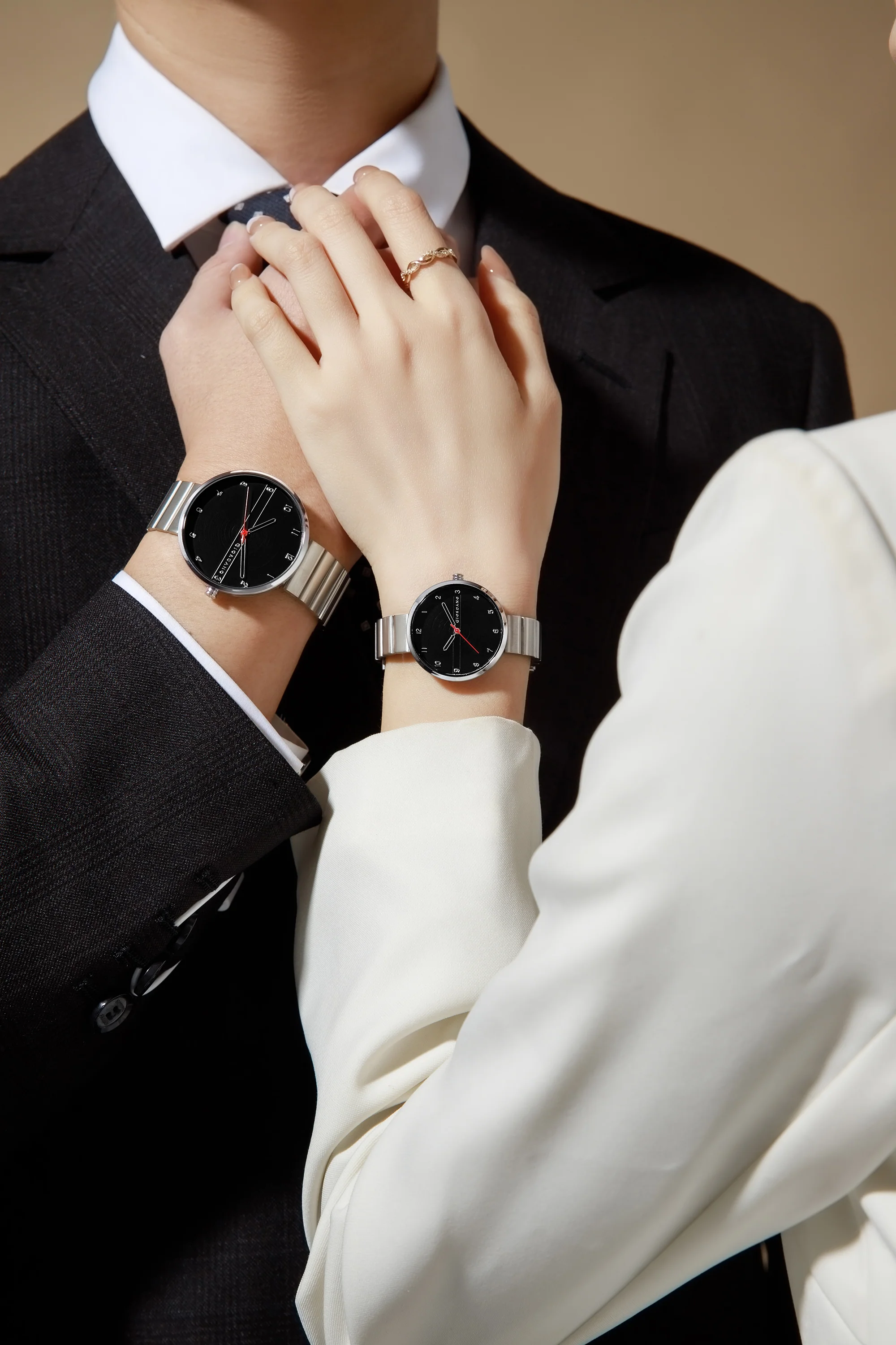 Giordano Analog Couple Watch Set – Elegant Dial with Stainless Steel Strap – His & Hers Matching Watches – Minimalist Unisex Design | GZ-992-SET-11 - Image 2