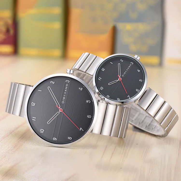 Giordano Analog Couple Watch Set – Elegant Dial with Stainless Steel Strap – His & Hers Matching Watches – Minimalist Unisex Design | GZ-992-SET-11 - Image 3