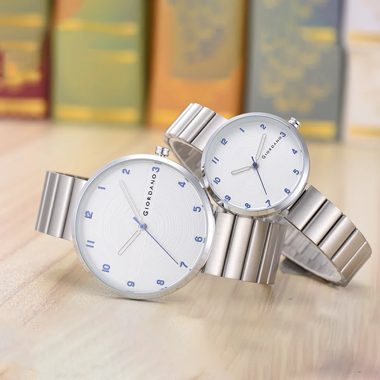 Giordano Analog Couple Watch Set – Elegant Dial with Stainless Steel Strap – His & Hers Matching Watches – Minimalist Unisex Design | GZ-992-SET-22 - Image 3