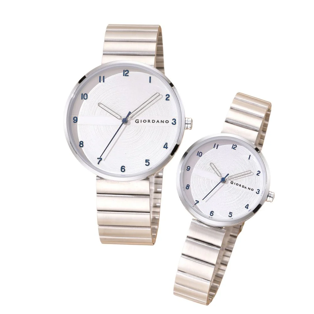 Giordano Analog Couple Watch Set – Elegant Dial with Stainless Steel Strap – His & Hers Matching Watches – Minimalist Unisex Design | GZ-992-SET-22 - Image 6