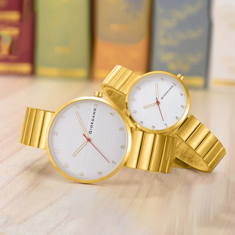 Giordano Analog Couple Watch Set – Elegant Dial with Stainless Steel Strap – His & Hers Matching Watches – Minimalist Unisex Design | GZ-992-SET-33 - Image 3