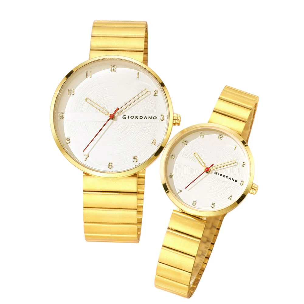 Giordano Analog Couple Watch Set – Elegant Dial with Stainless Steel Strap – His & Hers Matching Watches – Minimalist Unisex Design | GZ-992-SET-33 - Image 6