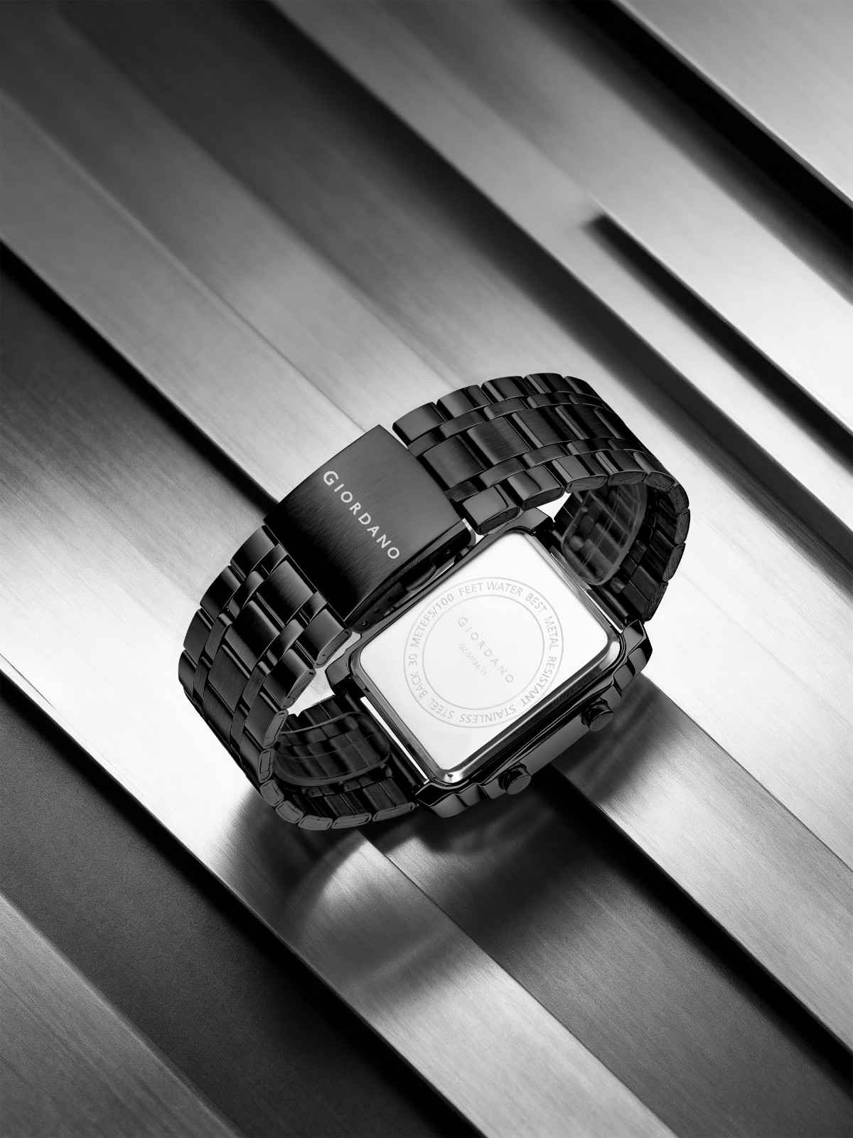 Giordano Analog-Digital Quartz Watch for Men with LED Light, 3-Time Display, Date Function, 30M Water Resistance & Stainless Steel Strap - GZ-50184-11 - Image 5