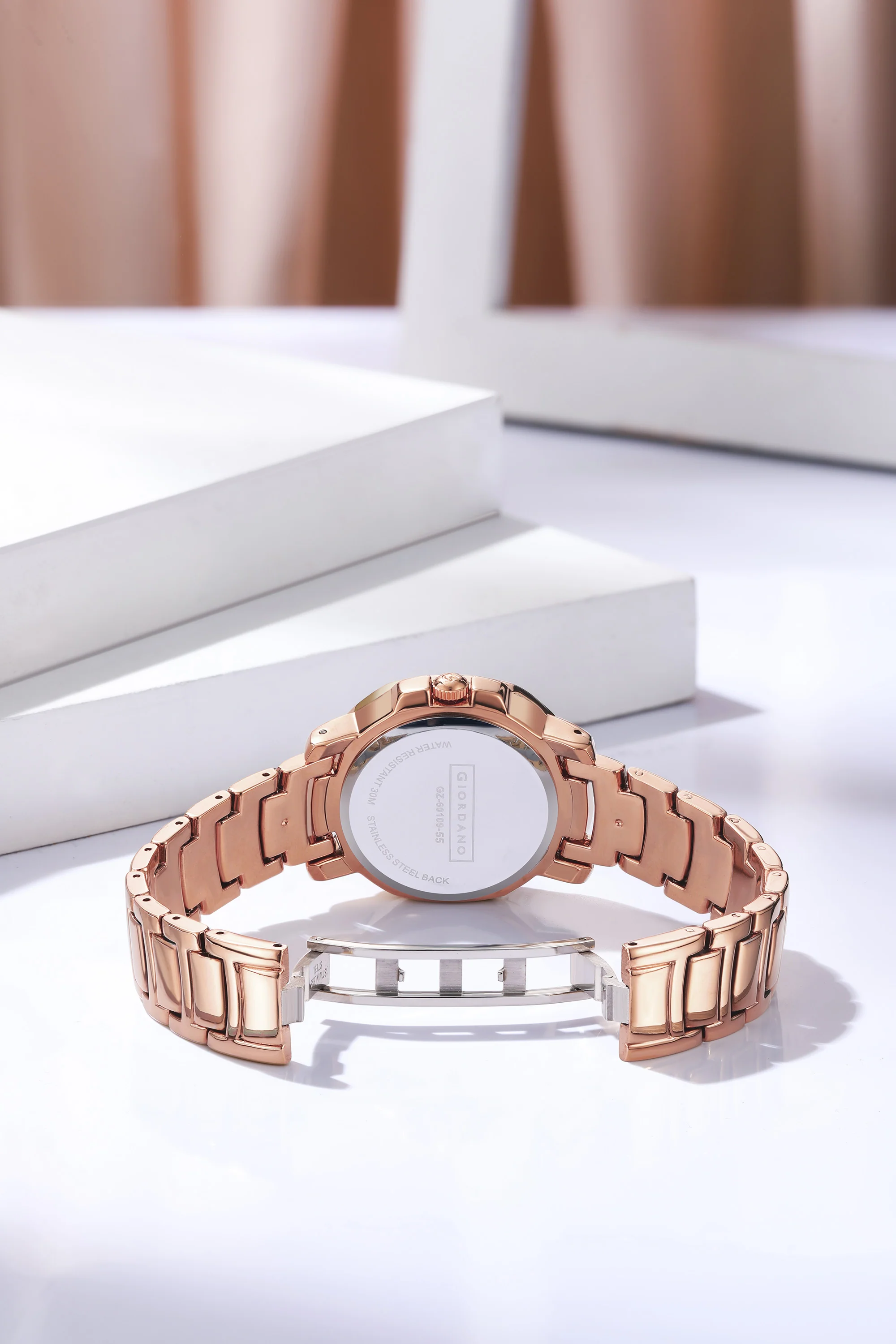 Giordano Analog dress Watch for Women with square dial , Crystal-Accented Bezel and stainless steel strap | GZ-60109-55 - Image 5