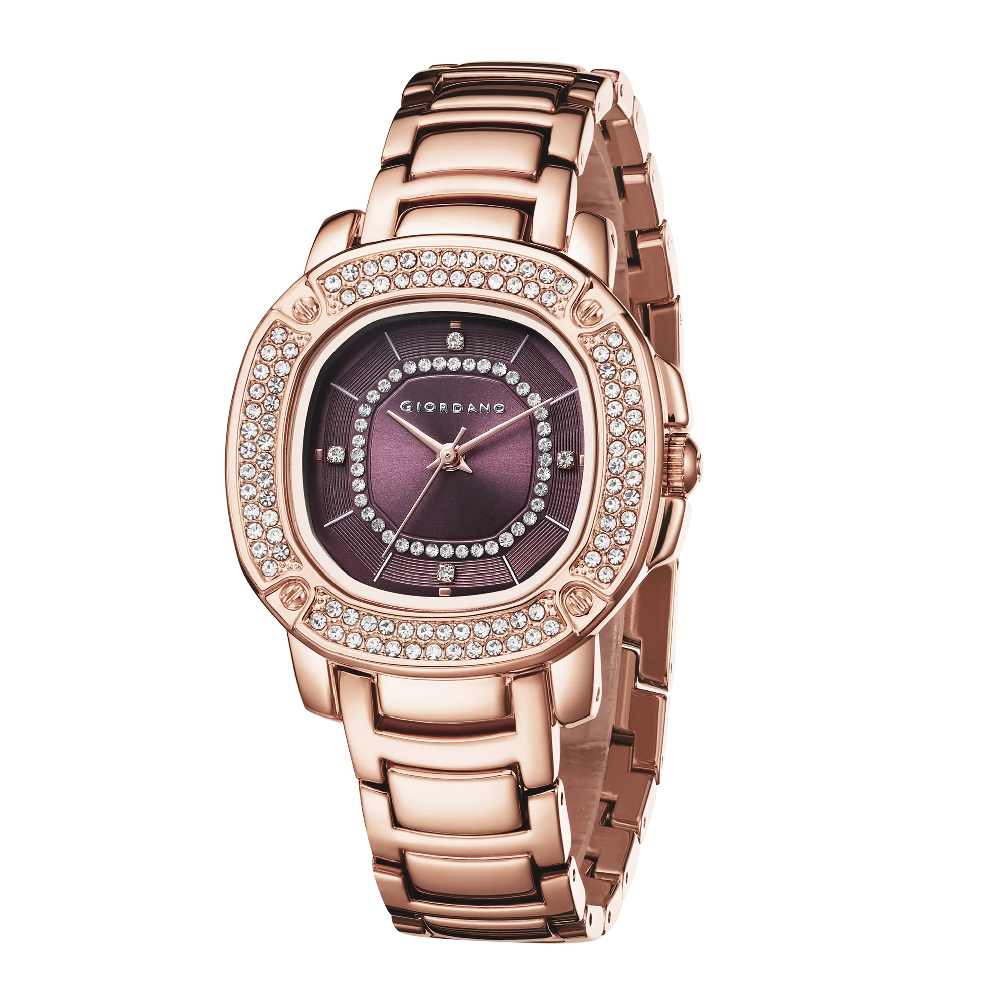 Giordano Analog dress Watch for Women with square dial , Crystal-Accented Bezel and stainless steel strap | GZ-60109-55 - Image 6