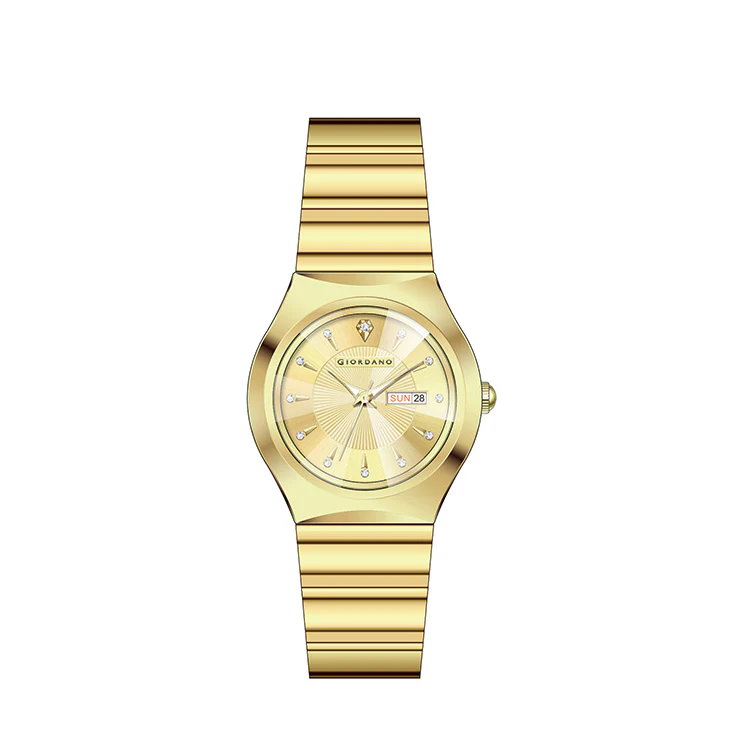 Giordano Analog Pair Watch For Unisex With Round Dial, Crystal Indices , Date Display And Stainless Steel Strap GZ-990-SET-11 - Image 7