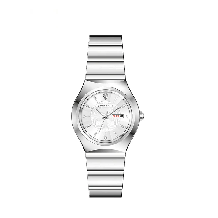 Giordano Analog Pair Watch For Unisex With Round Dial, Crystal Indices , Date Display And Stainless Steel Strap GZ-990-SET-33 - Image 7