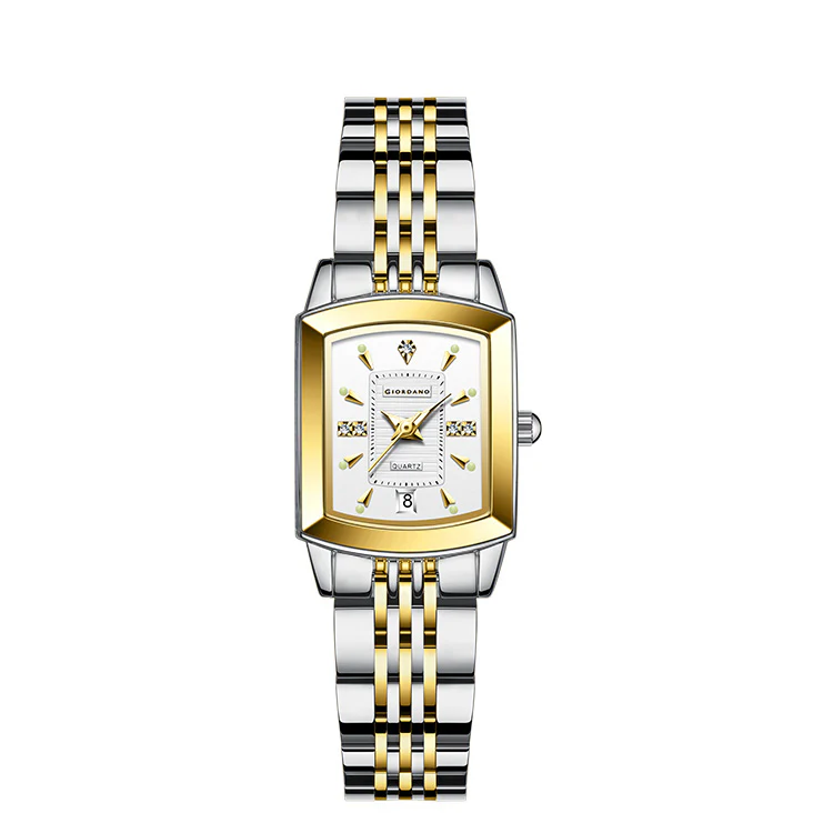 Giordano Analog Pair Watch For Unisex With Round Dial, Crystal Indices , Date Display And Stainless Steel Strap GZ-991-SET-22 - Image 8