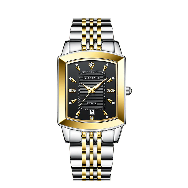 Giordano Analog Pair Watch For Unisex With Round Dial, Crystal Indices , Date Display And Stainless Steel Strap GZ-991-SET-33 - Image 6