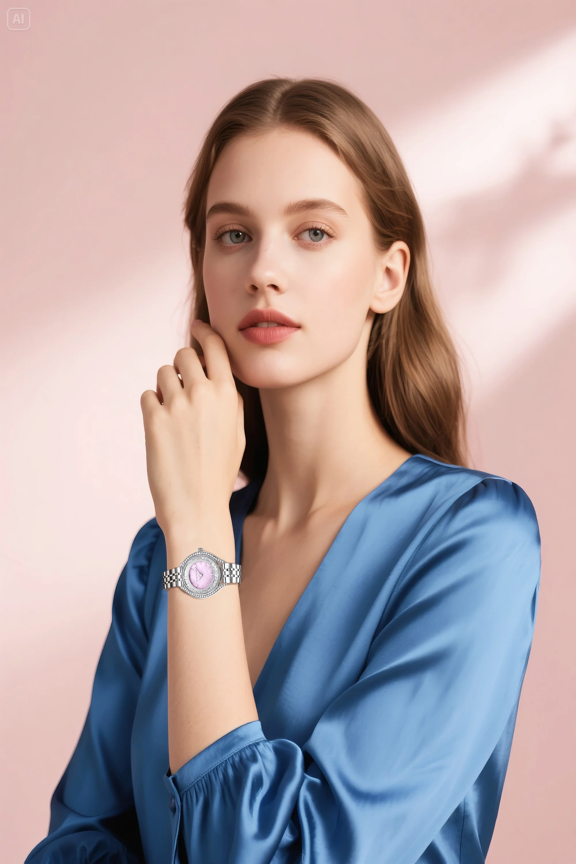 Giordano Analog Quartz Watch & Bangle Set for Women with Round Dial, Crystal-Studded Case, Stainless Steel Strap and Water Resistance - GZ-60146-11 - Image 4
