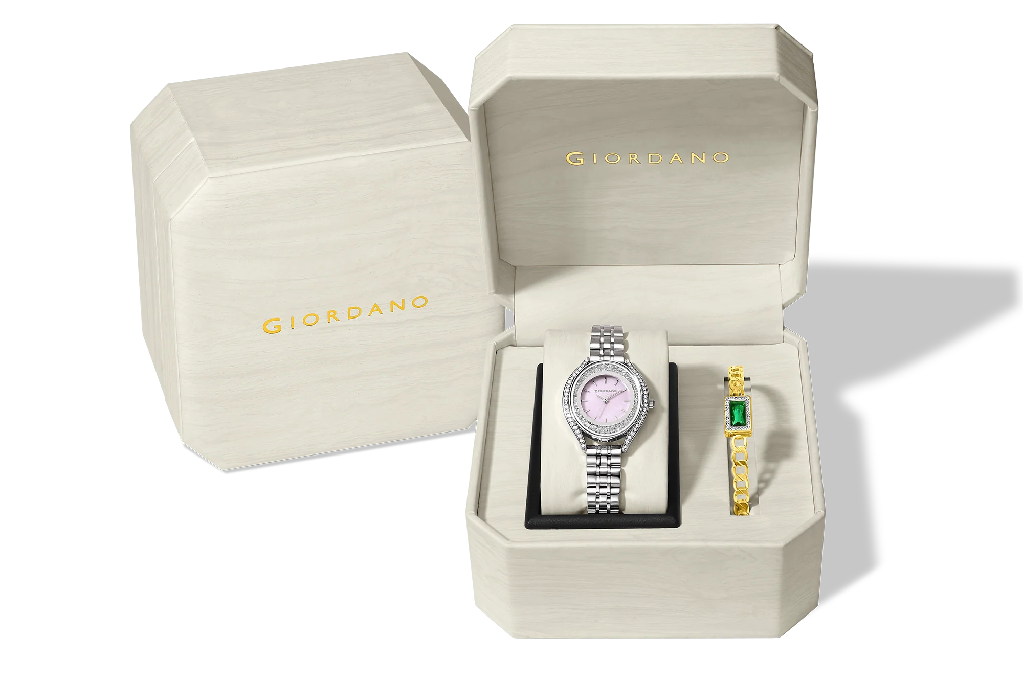 Giordano Analog Quartz Watch & Bangle Set for Women with Round Dial, Crystal-Studded Case, Stainless Steel Strap and Water Resistance - GZ-60146-11 - Image 8