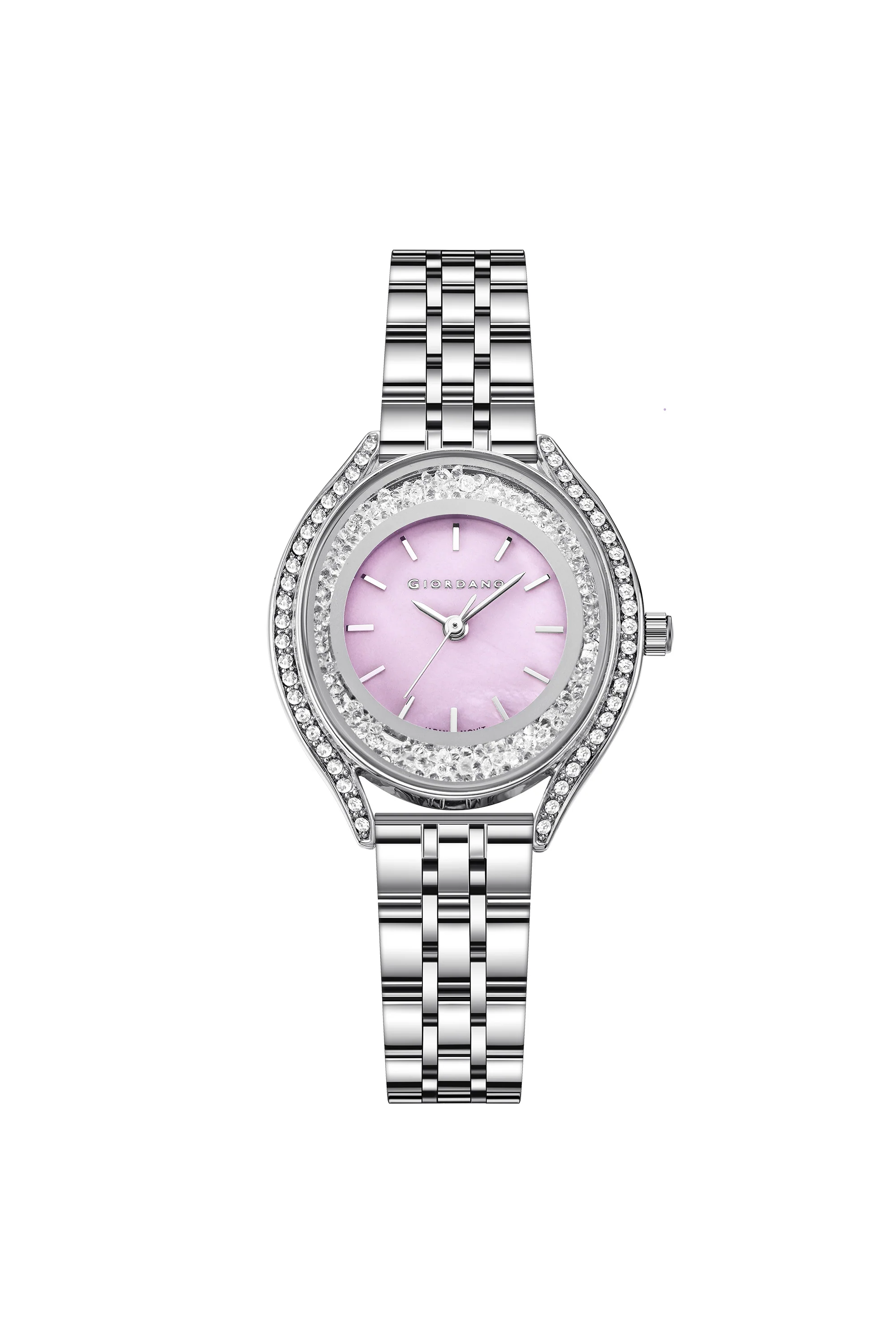 Giordano Analog Quartz Watch & Bangle Set for Women with Round Dial, Crystal-Studded Case, Stainless Steel Strap and Water Resistance - GZ-60146-11 - Image 9