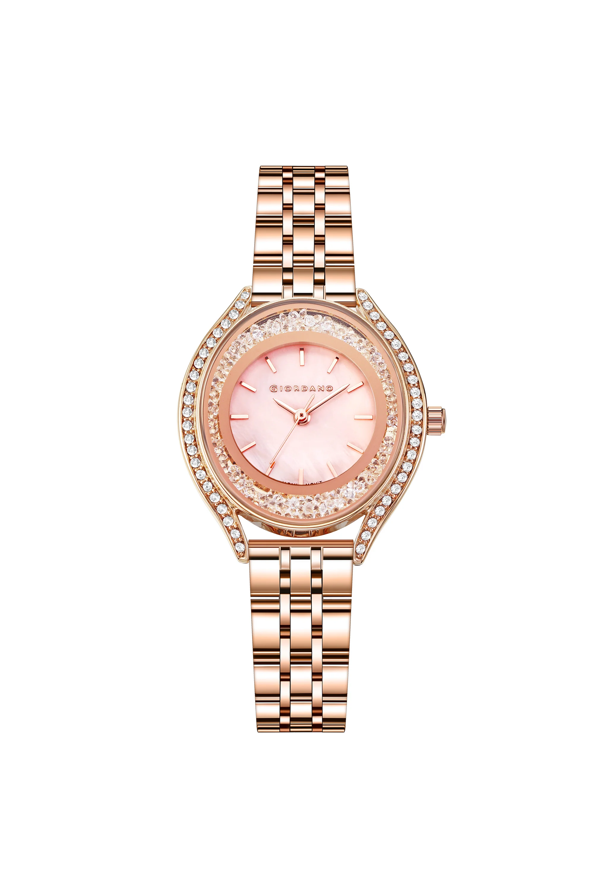 Giordano Analog Quartz Watch & Bangle Set for Women with Round Dial, Crystal-Studded Case, Stainless Steel Strap and Water Resistance - GZ-60146-22 - Image 10