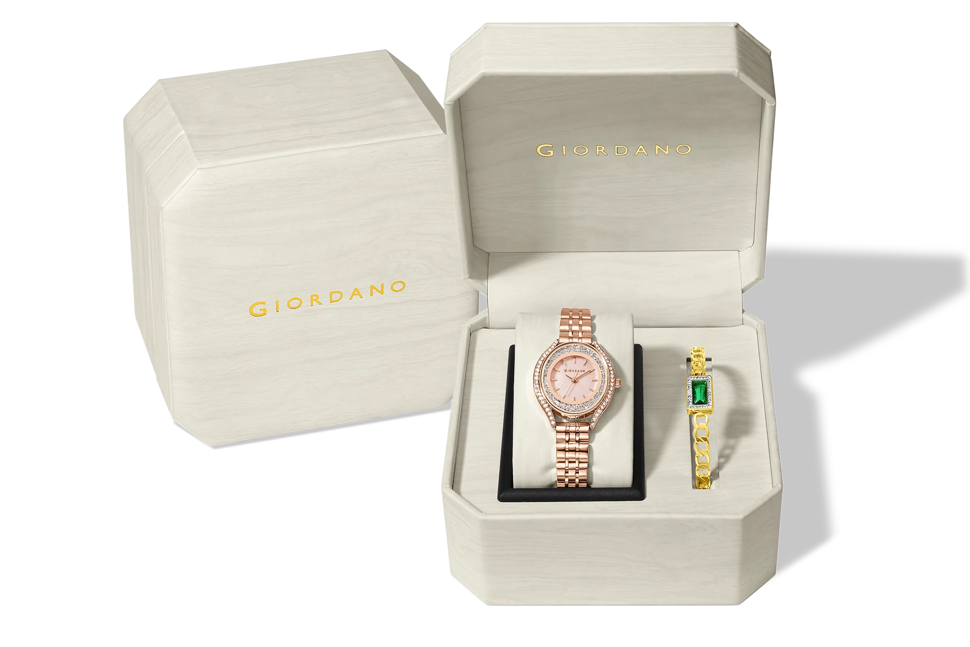 Giordano Analog Quartz Watch & Bangle Set for Women with Round Dial, Crystal-Studded Case, Stainless Steel Strap and Water Resistance - GZ-60146-22 - Image 8