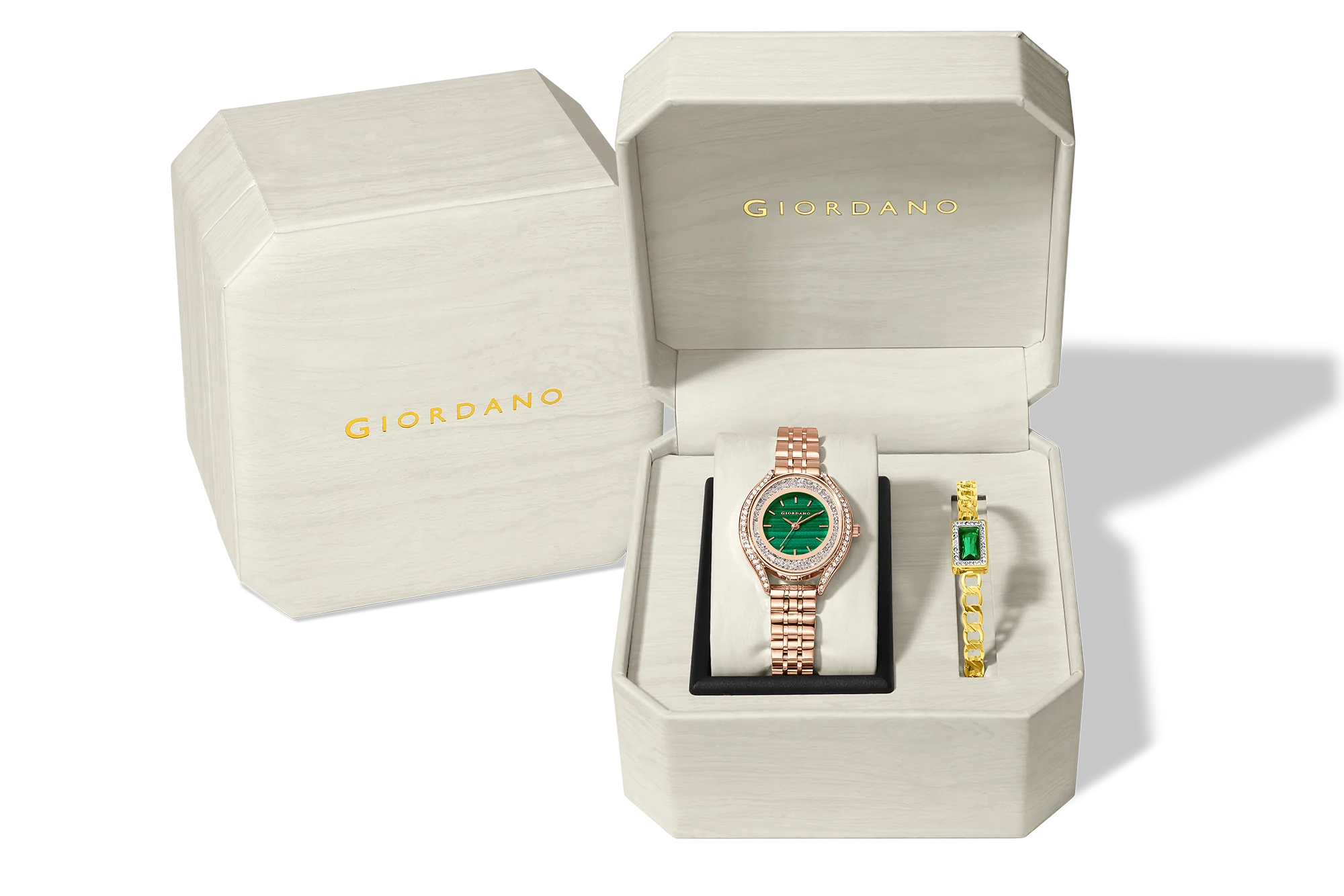 Giordano Analog Quartz Watch & Bangle Set for Women with Round Dial, Crystal-Studded Case, Stainless Steel Strap and Water Resistance - GZ-60146-33 - Image 10