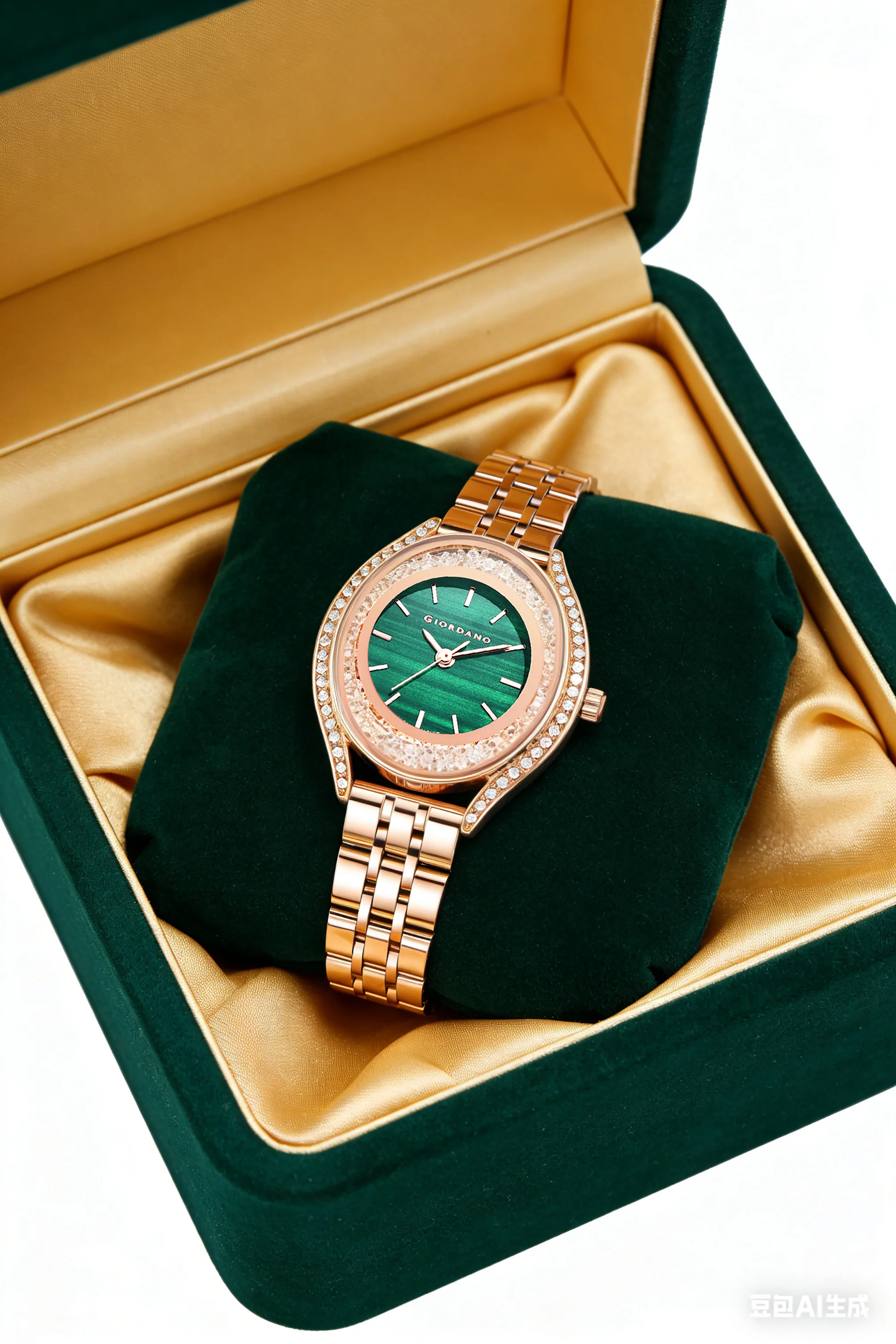 Giordano Analog Quartz Watch & Bangle Set for Women with Round Dial, Crystal-Studded Case, Stainless Steel Strap and Water Resistance - GZ-60146-33 - Image 4