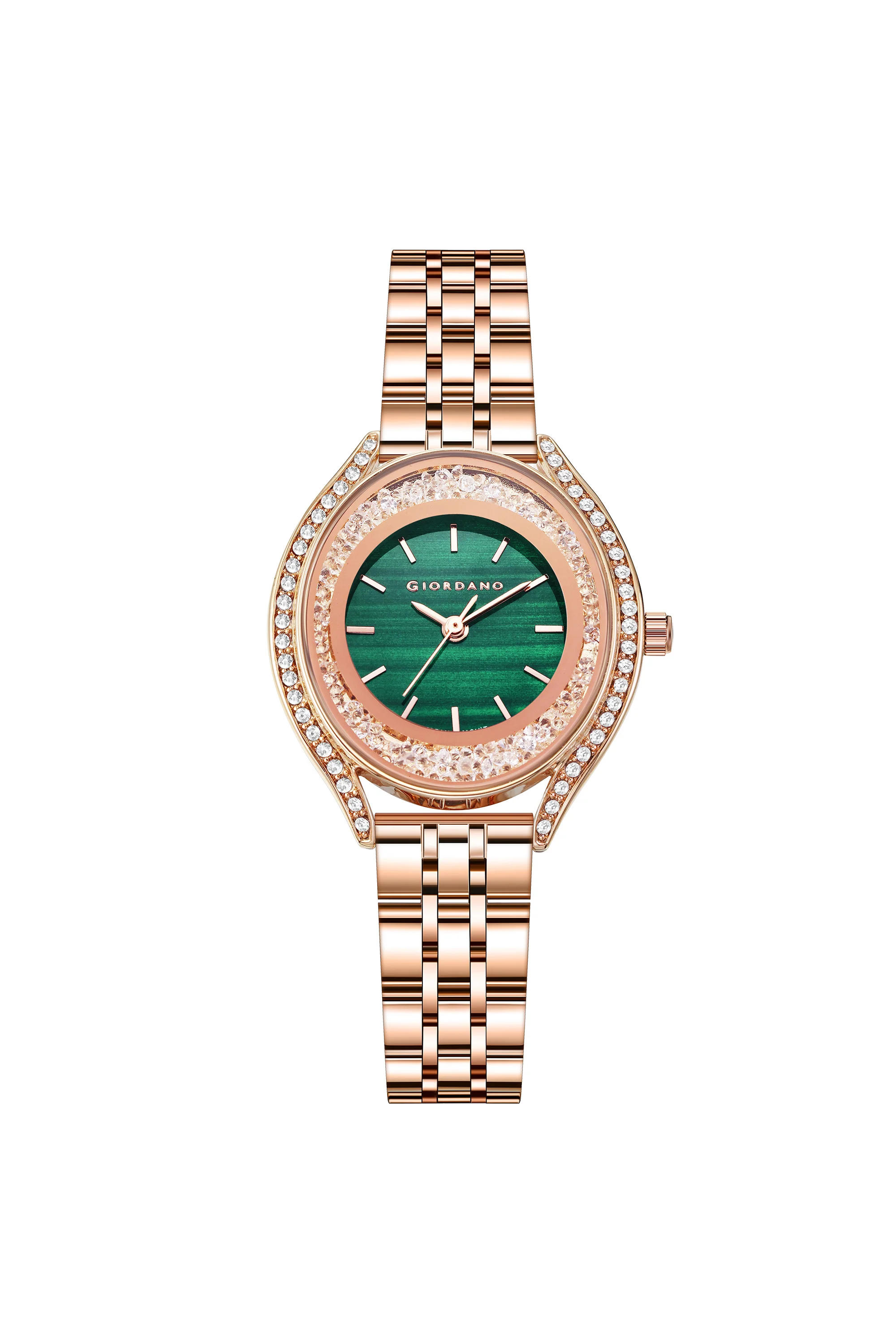 Giordano Analog Quartz Watch & Bangle Set for Women with Round Dial, Crystal-Studded Case, Stainless Steel Strap and Water Resistance - GZ-60146-33 - Image 9