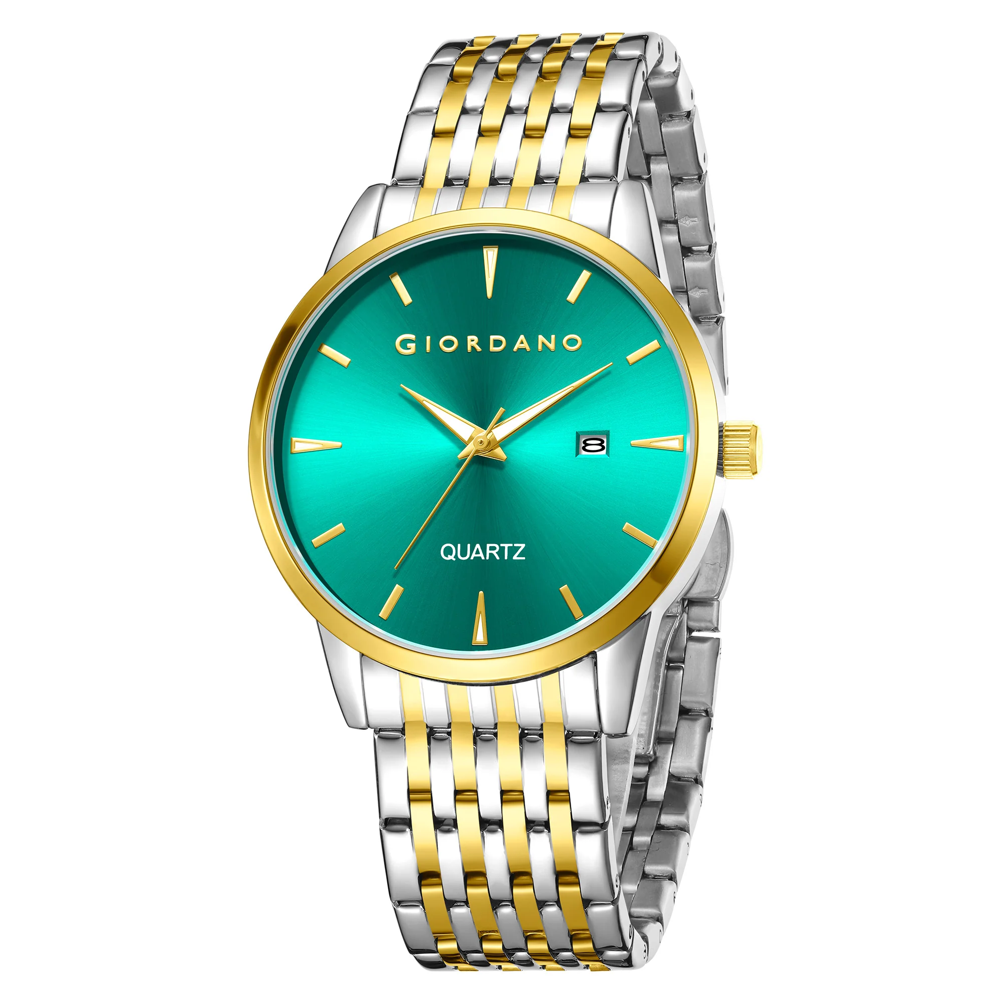 Giordano Analog Quartz Watch for Men with Black Sunray Dial, Gold-Tone Hands & Hour Markers, Date Display, Black Stainless Steel Strap and 3 ATM Water Resistant - GZ-50169-33 - Image 5