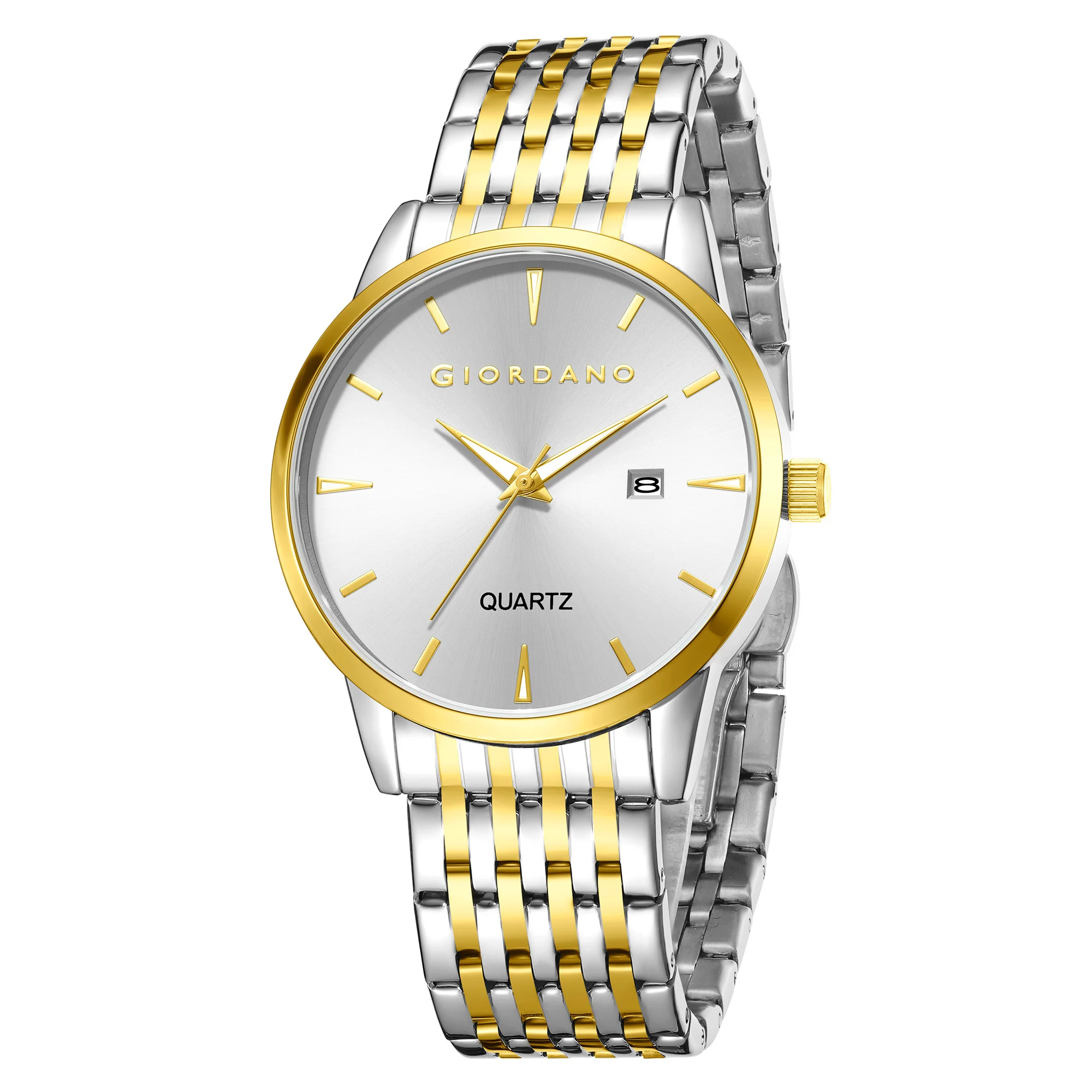 Giordano Analog Quartz Watch for Men with Black Sunray Dial, Gold-Tone Hands & Hour Markers, Date Display, Black Stainless Steel Strap and 3 ATM Water Resistant - GZ-50169-44 - Image 5
