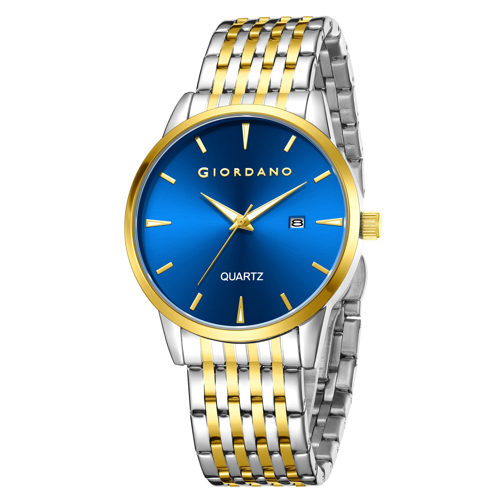 Giordano Analog Quartz Watch for Men with Black Sunray Dial, Gold-Tone Hands & Hour Markers, Date Display, Black Stainless Steel Strap and 3 ATM Water Resistant - GZ-50169-55 - Image 5