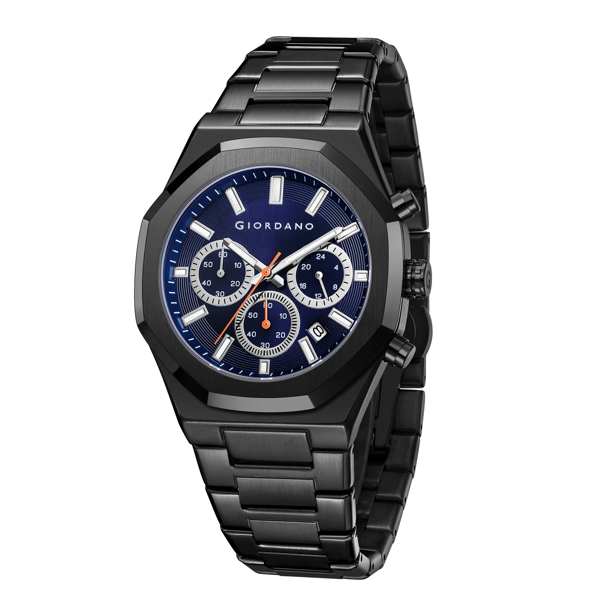 Giordano Analog Quartz Watch for Men with Textured Dial with Date Display, Luminous Hands & Markers, Stainless Steel Strap and 3 ATM Water Resistant - GZ-50170-22 - Image 5