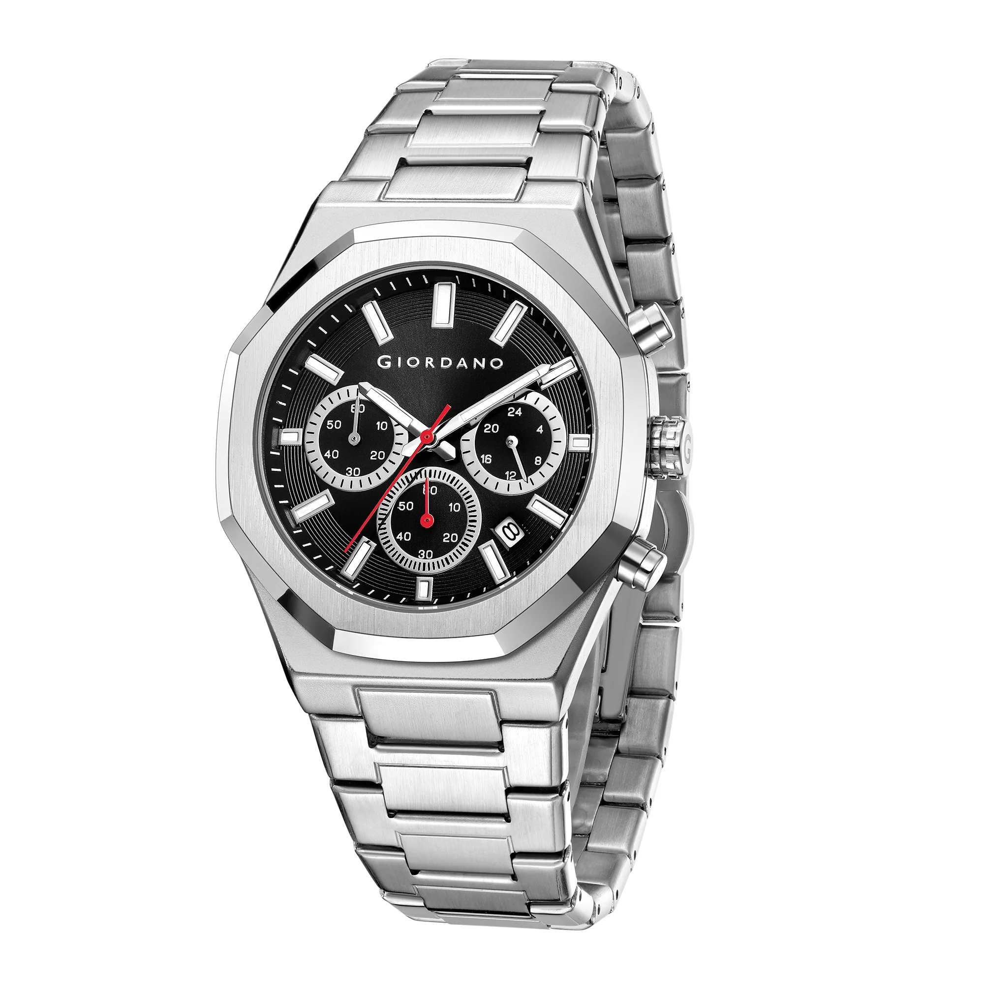 Giordano Analog Quartz Watch for Men with Textured Dial with Date Display, Luminous Hands & Markers, Stainless Steel Strap and 3 ATM Water Resistant - GZ-50170-33 - Image 5