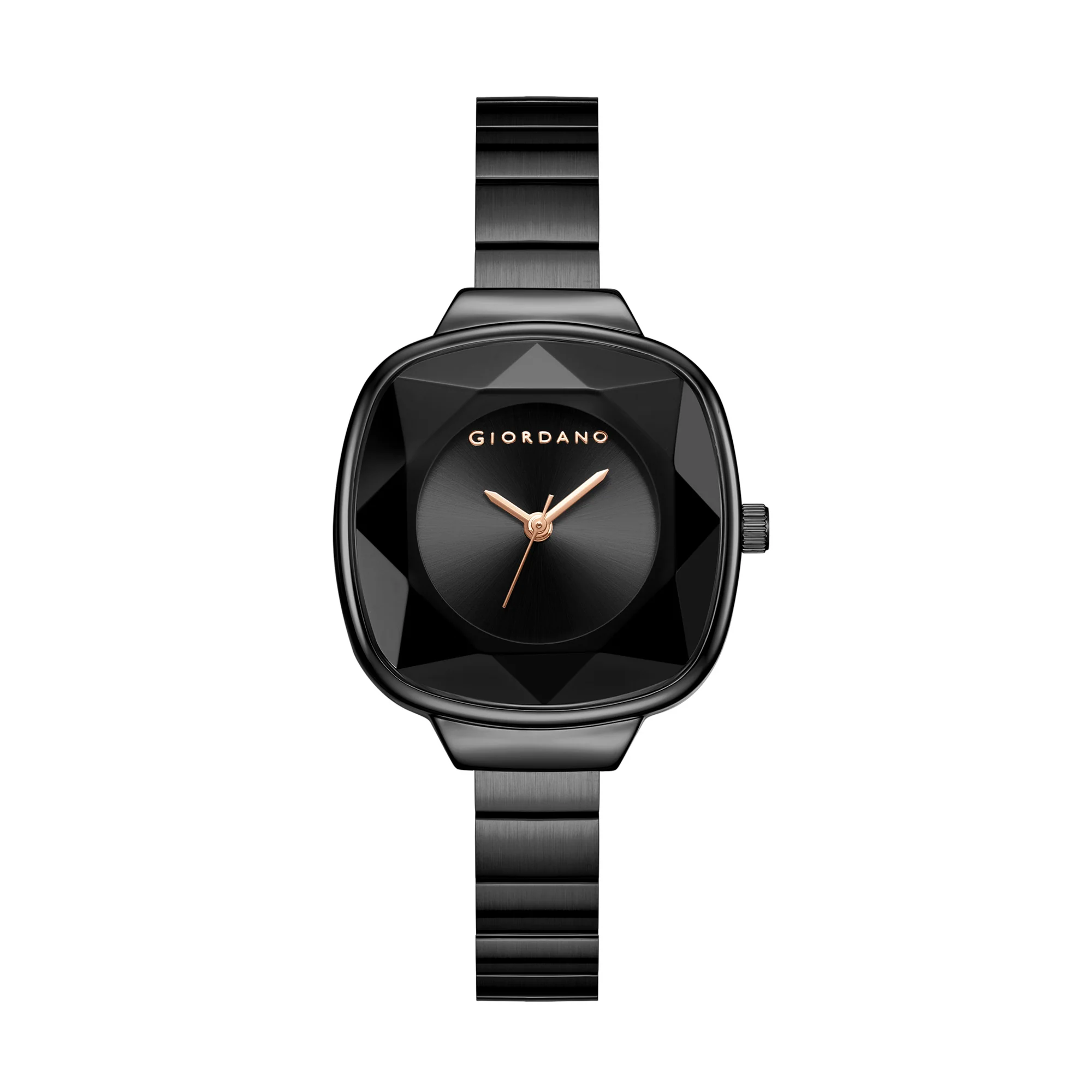 Giordano Analog Quartz Watch for Women with Cut Glass Dial, Rose Gold Hands, Minimalist Design and Matte Stainless Steel Strap GZ-60131-11 - Image 5
