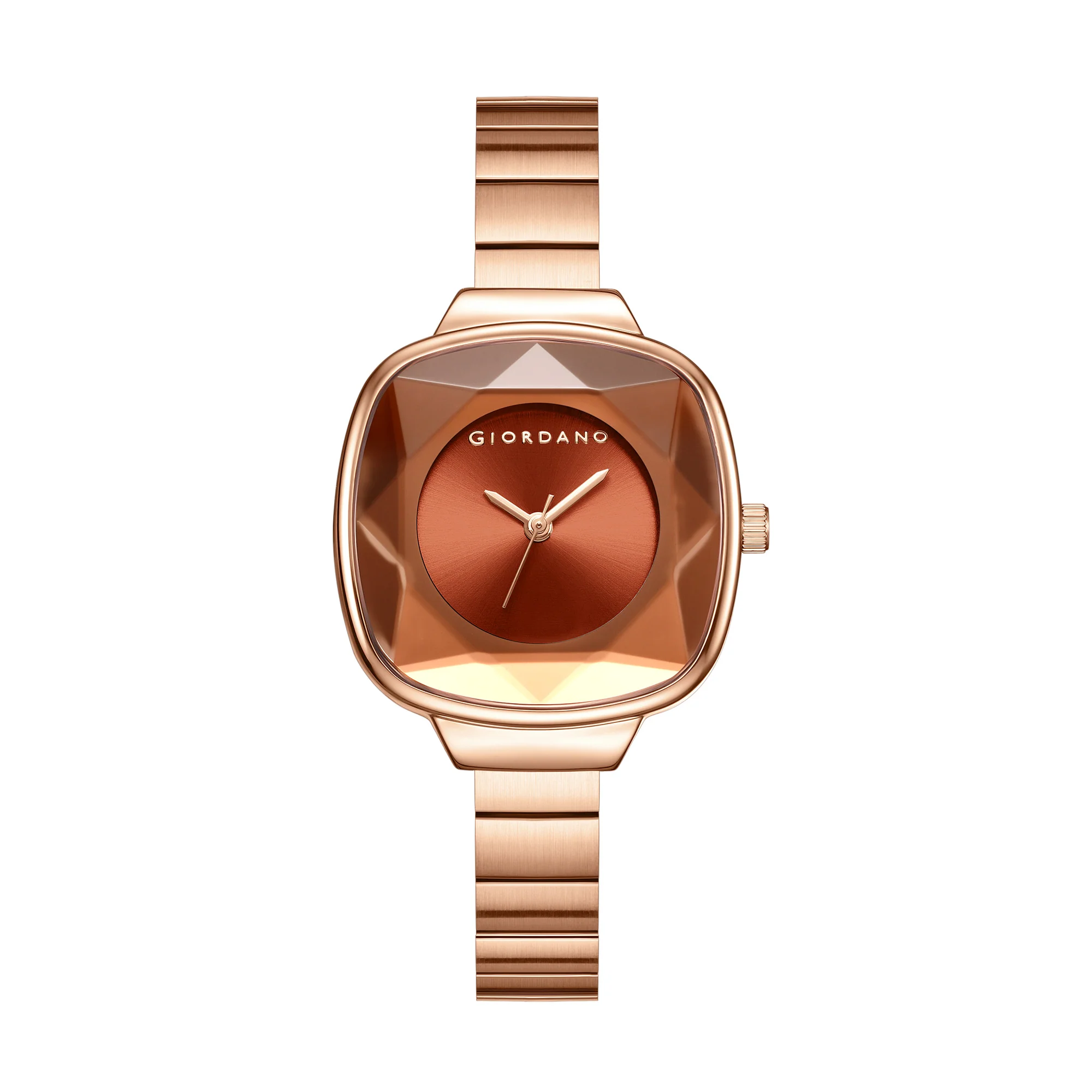 Giordano Analog Quartz Watch for Women with Cut Glass Dial, Rose Gold Hands, Minimalist Design and Matte Stainless Steel Strap GZ-60131-33 - Image 5