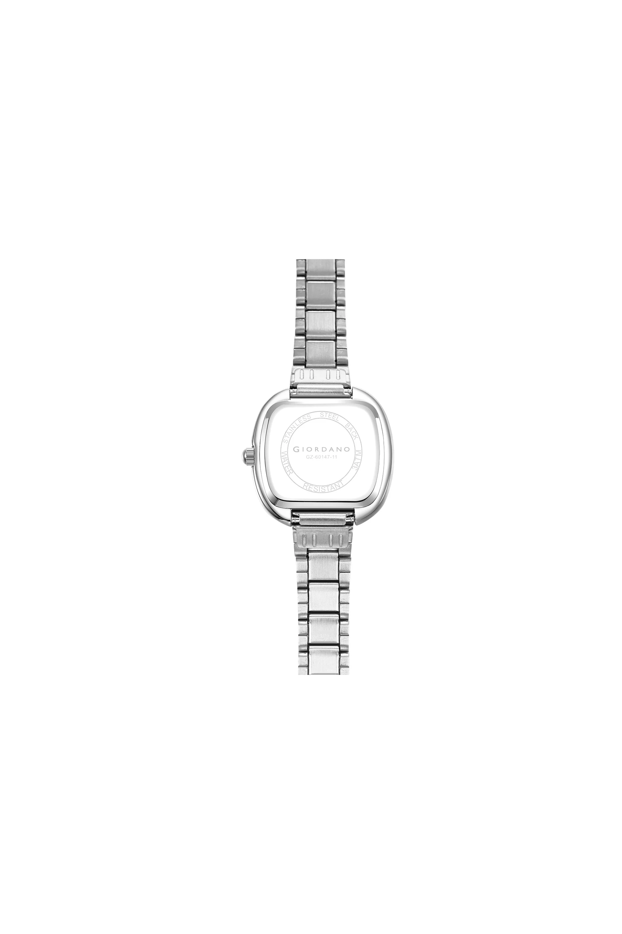 Giordano Analog Quartz Watch for Women with SquareTextured Dial, Cushion Layered Bezel Design and Stainless Steel Strap - GZ-60147-11 - Image 6