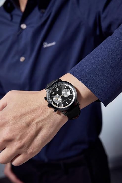 Giordano Analog Stylish Multi-Functional Watch for Men with Round Shape dial, Japanese Quartz and Leather Strap | GZ-50089-01 - Image 2