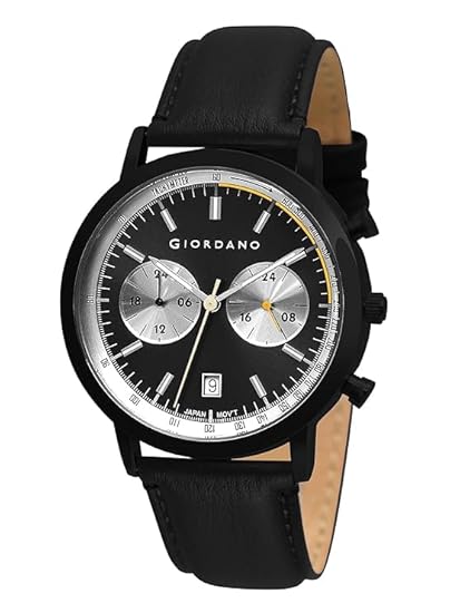 Giordano Analog Stylish Multi-Functional Watch for Men with Round Shape dial, Japanese Quartz and Leather Strap | GZ-50089-01 - Image 4