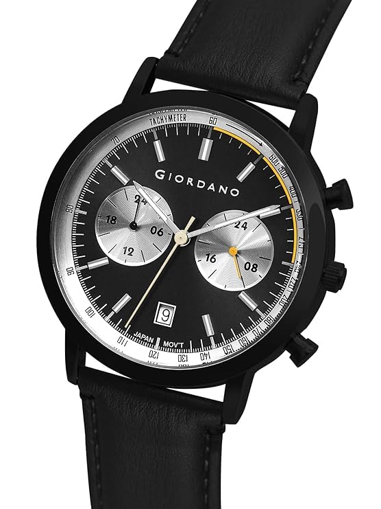 Giordano Analog Stylish Multi-Functional Watch for Men with Round Shape dial, Japanese Quartz and Leather Strap | GZ-50089-01 - Image 5
