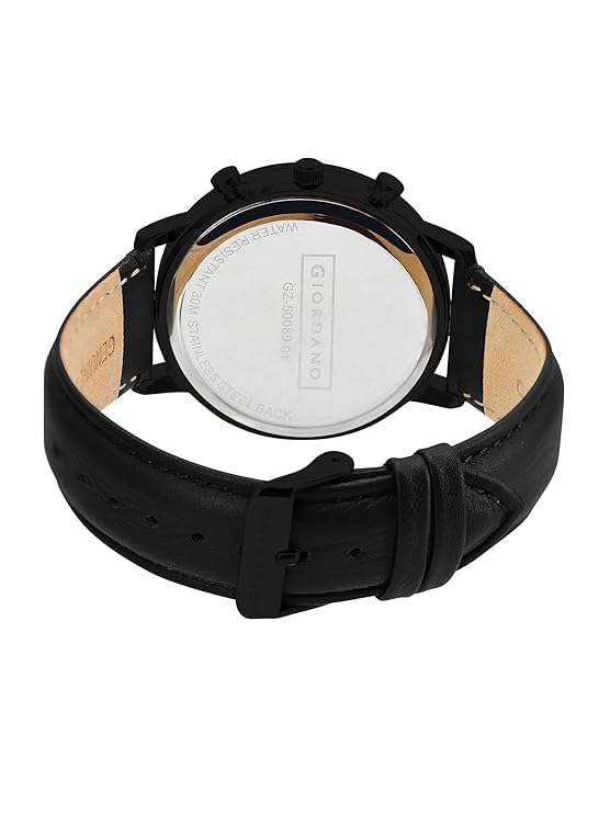Giordano Analog Stylish Multi-Functional Watch for Men with Round Shape dial, Japanese Quartz and Leather Strap | GZ-50089-01 - Image 6