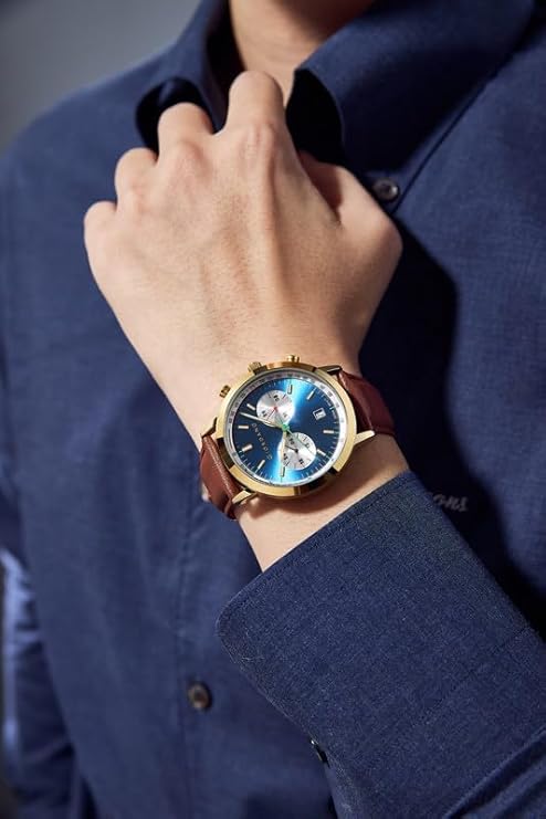 Giordano Analog Stylish Multi-Functional Watch for Men with Round Shape dial, Japanese Quartz and Leather Strap | GZ-50089-02 - Image 2