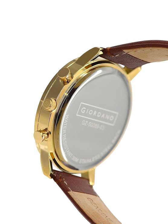 Giordano Analog Stylish Multi-Functional Watch for Men with Round Shape dial, Japanese Quartz and Leather Strap | GZ-50089-02 - Image 6