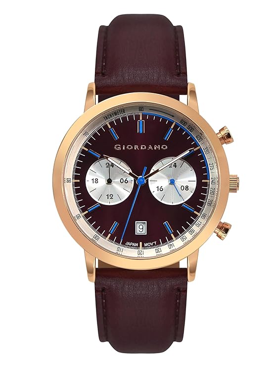Giordano Analog Stylish Multi-Functional Watch for Men with Round Shape dial, Japanese Quartz and Leather Strap | GZ-50089-03 - Image 6