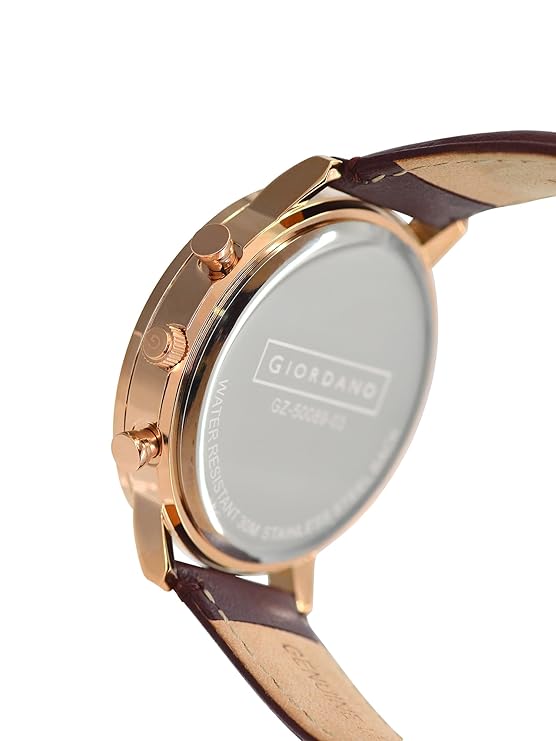 Giordano Analog Stylish Multi-Functional Watch for Men with Round Shape dial, Japanese Quartz and Leather Strap | GZ-50089-03 - Image 7