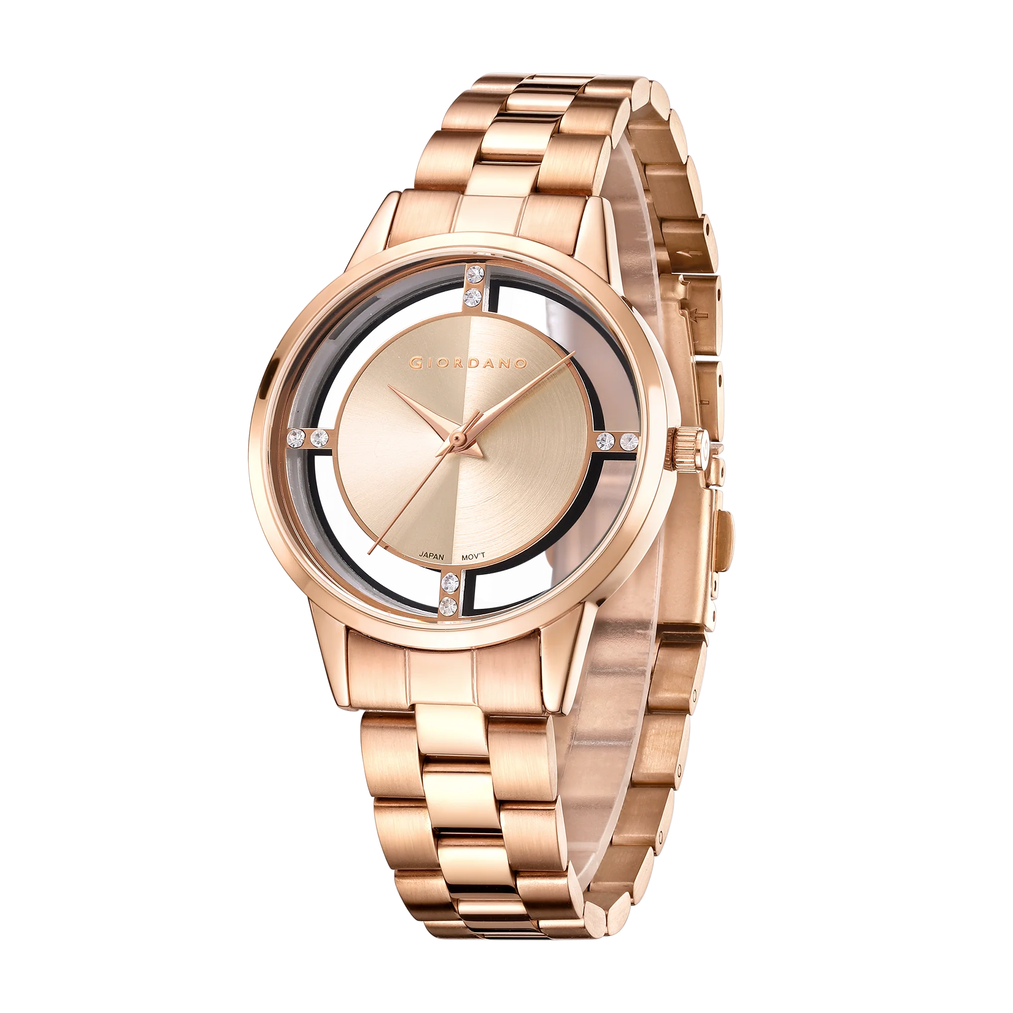 Giordano Analog Stylish Watch for Women Water Resistant Fashion Watch Round Shape with 3 Hand Mechanism Wrist Watch to Compliment Your Look/Ideal Gift for Female | GZ-60078-33 - Image 4