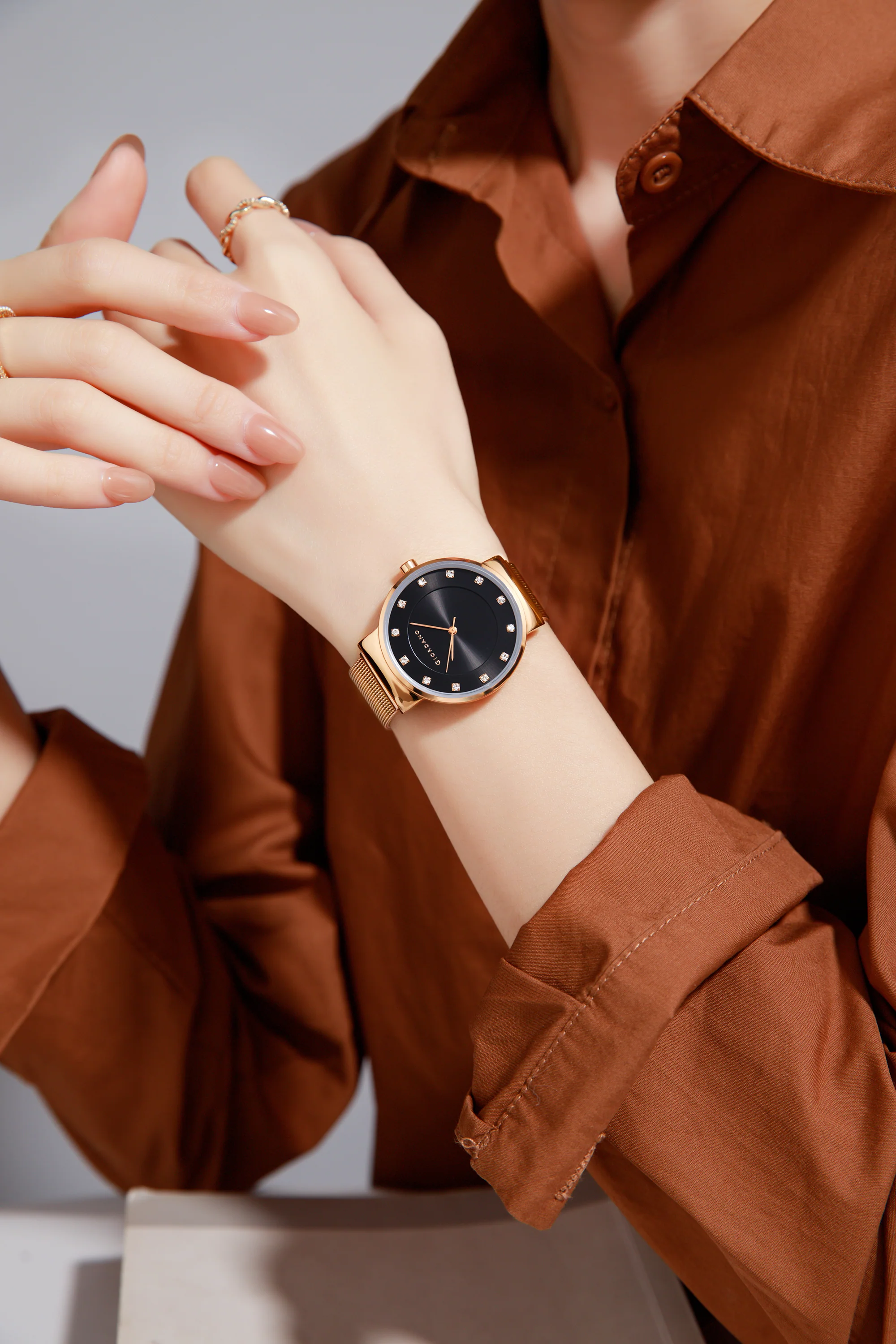 Giordano Analog Stylish Watch for Women | Water Resistant Simple and Fashion Watch Round Shape with Stainless Steel Case Wrist Watch for Ladies & Girls | Ideal Gift for Female - A2062-11 - Image 2