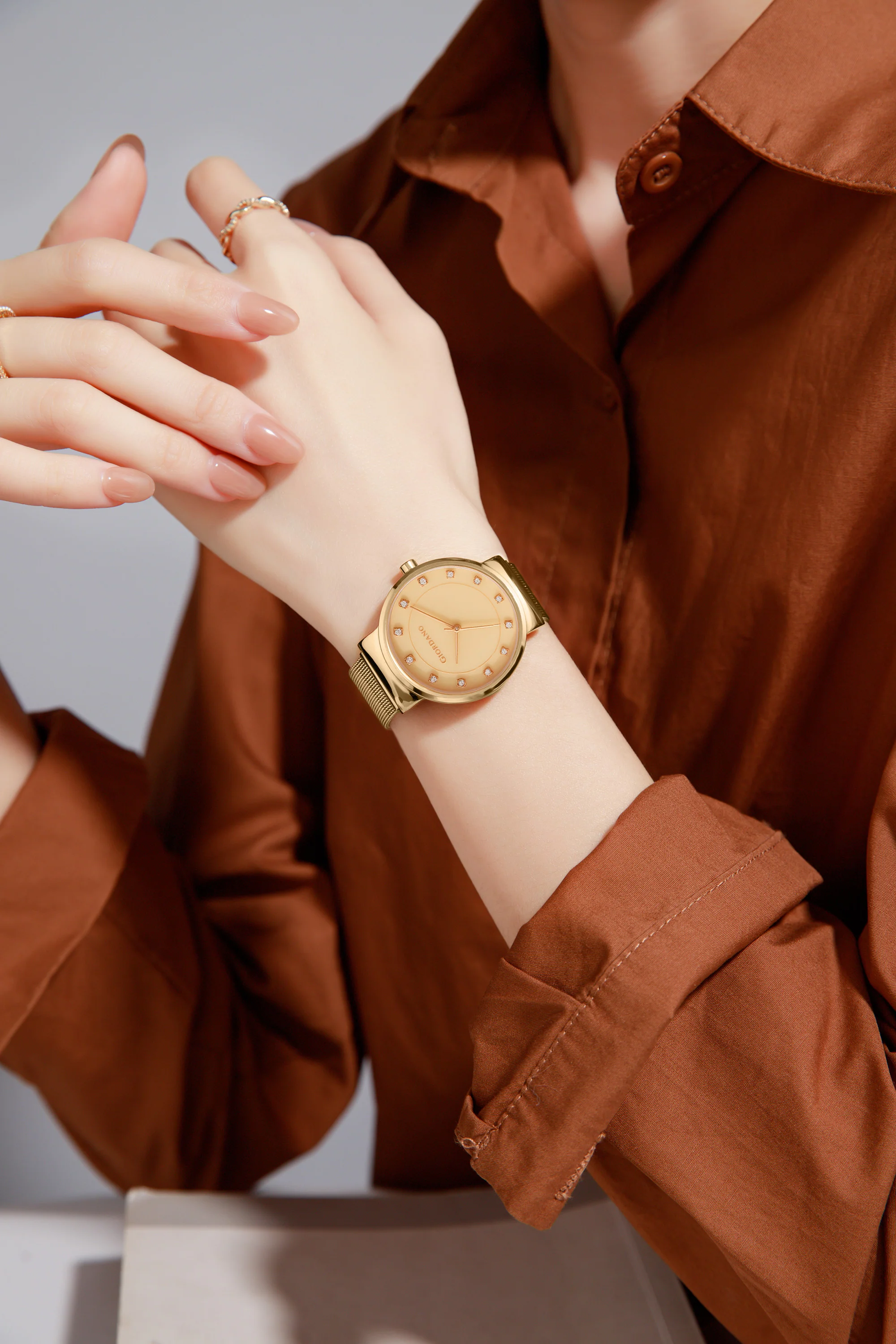 Giordano Analog Stylish Watch for Women | Water Resistant Simple and Fashion Watch Round Shape with Stainless Steel Case Wrist Watch for Ladies & Girls | Ideal Gift for Female - A2062-33 - Image 2