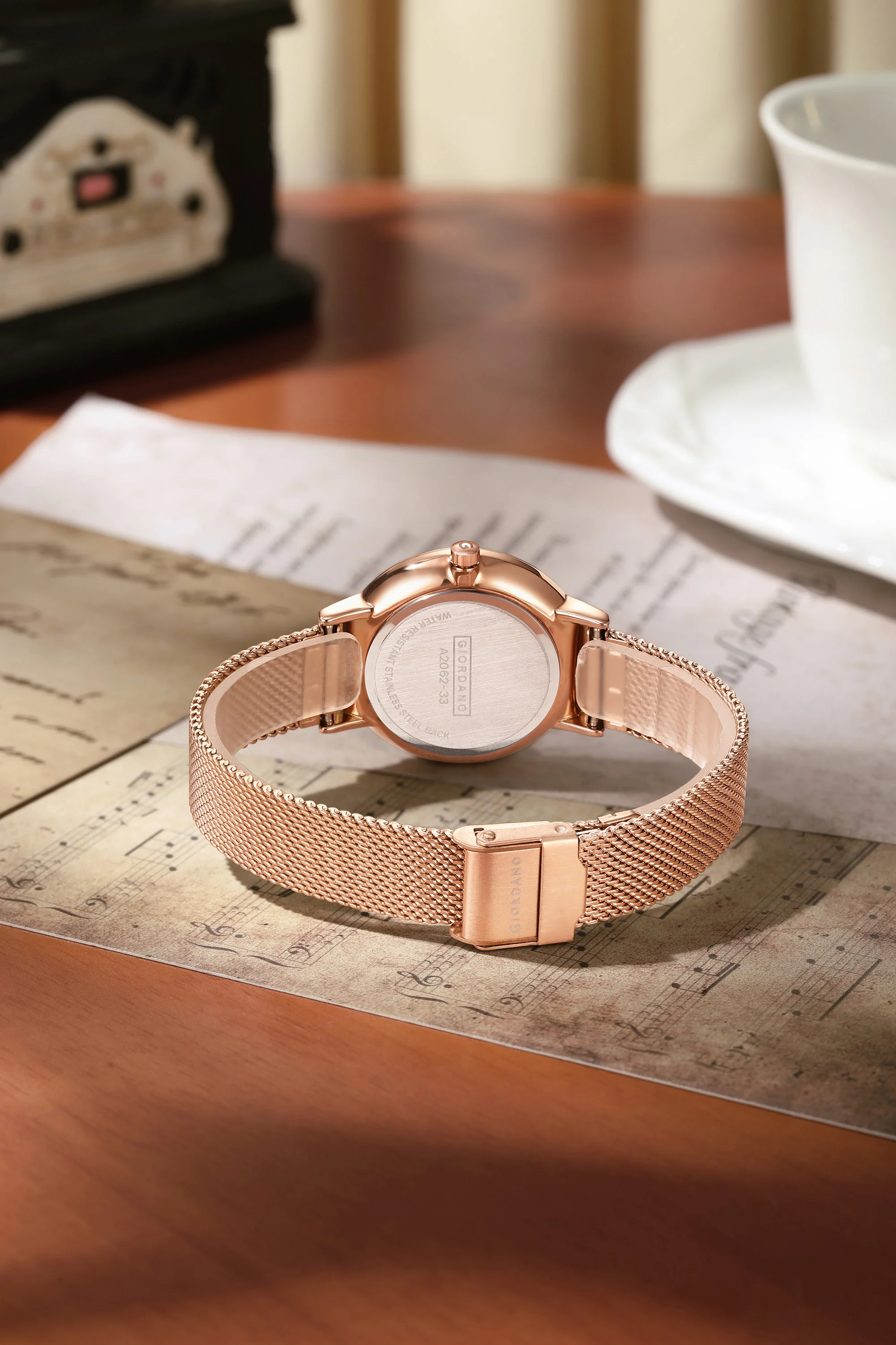 Giordano Analog Stylish Watch for Women | Water Resistant Simple and Fashion Watch Round Shape with Stainless Steel Case Wrist Watch for Ladies & Girls | Ideal Gift for Female - A2062-33 - Image 3