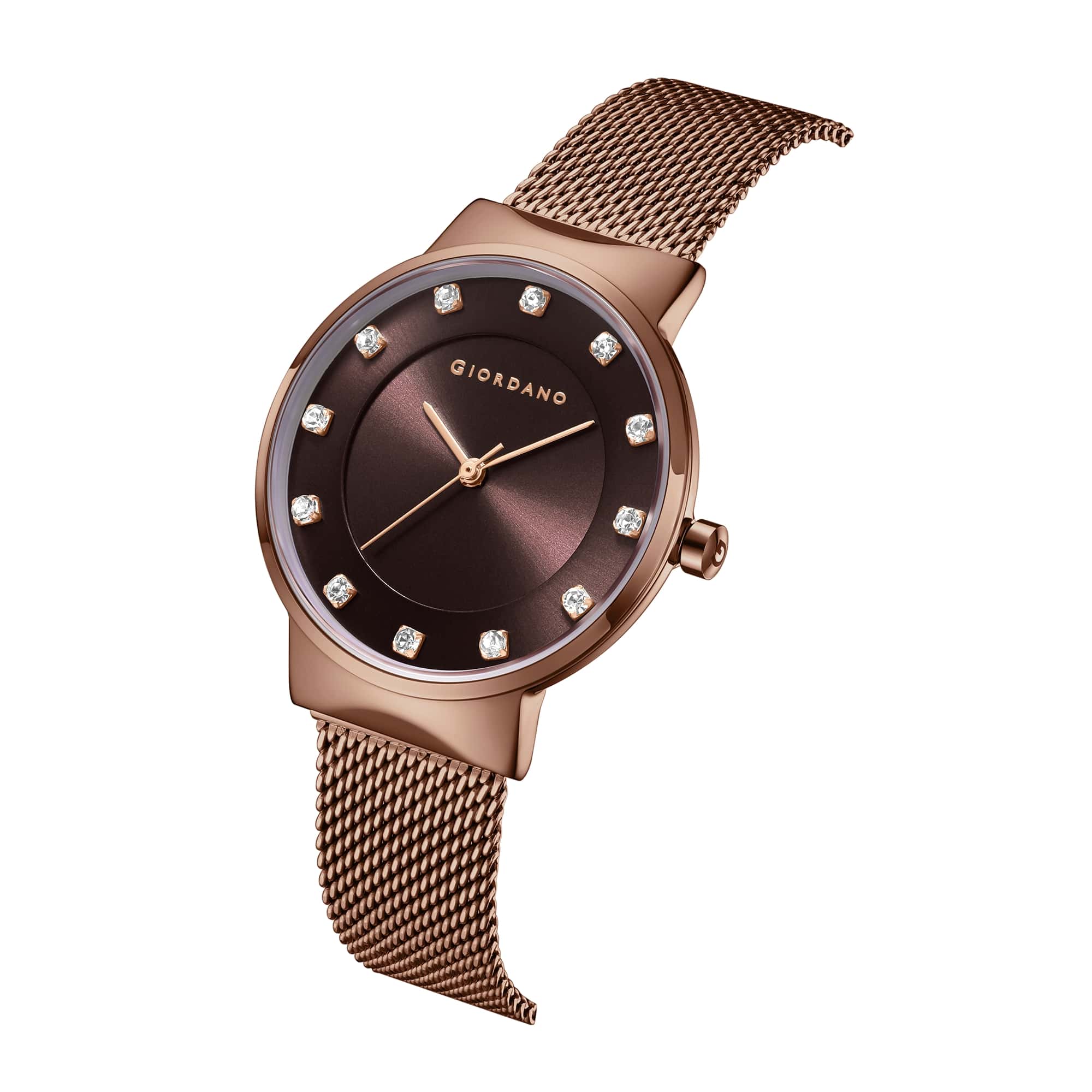 Giordano Analog Stylish Watch for Women | Water Resistant Simple and Fashion Watch Round Shape with Stainless Steel Case Wrist Watch for Ladies & Girls | Ideal Gift for Female - A2062-55 - Image 5