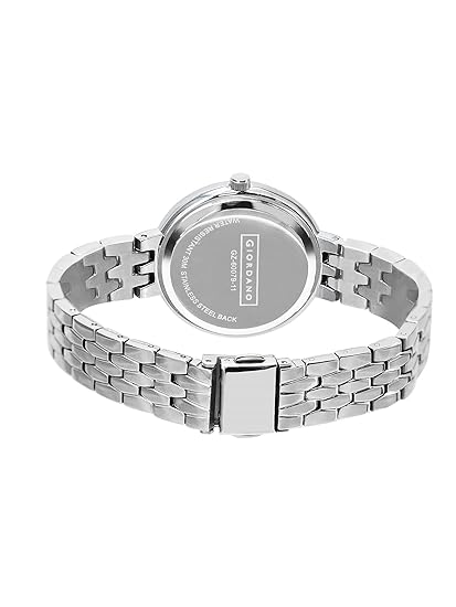 Giordano Analog Stylish Watch for Women with Crystal Bezel & Textured Dial and Stainless Steel Strap - GZ-60079-11 - Image 6