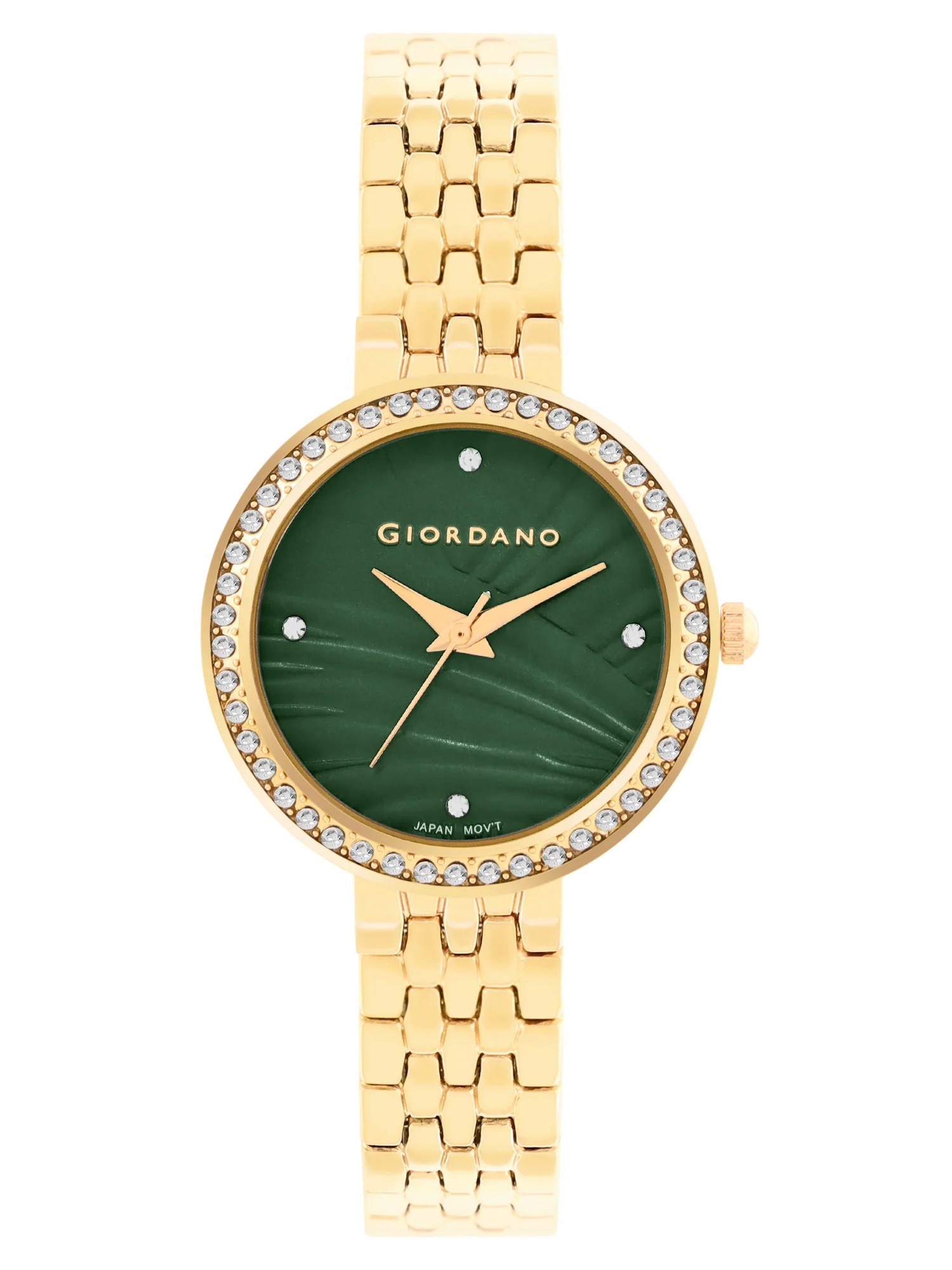 Giordano Analog Stylish Watch for Women with Crystal Bezel & Textured Dial and Stainless Steel Strap - GZ-60079-45 - Image 4