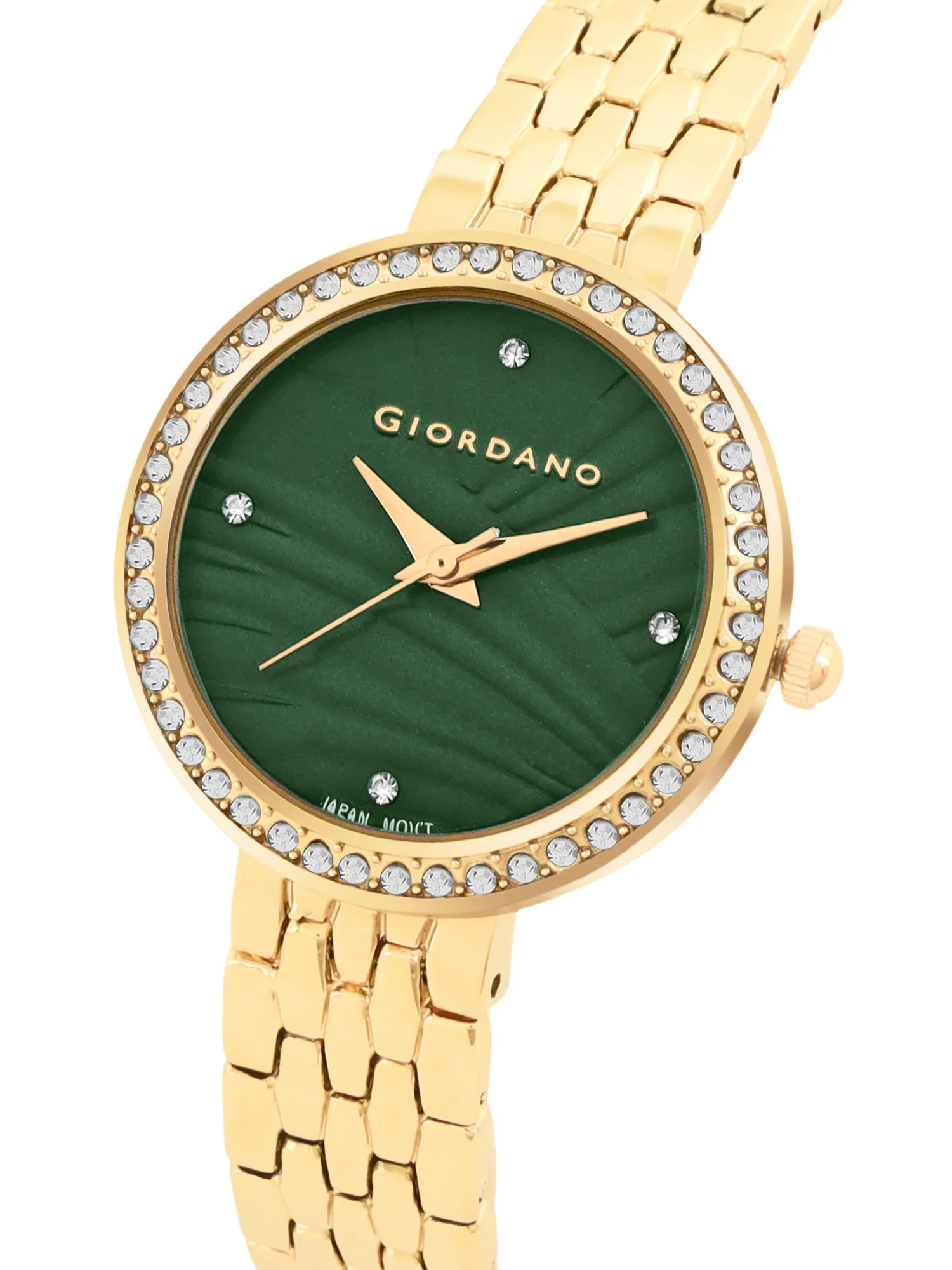 Giordano Analog Stylish Watch for Women with Crystal Bezel & Textured Dial and Stainless Steel Strap - GZ-60079-45 - Image 6